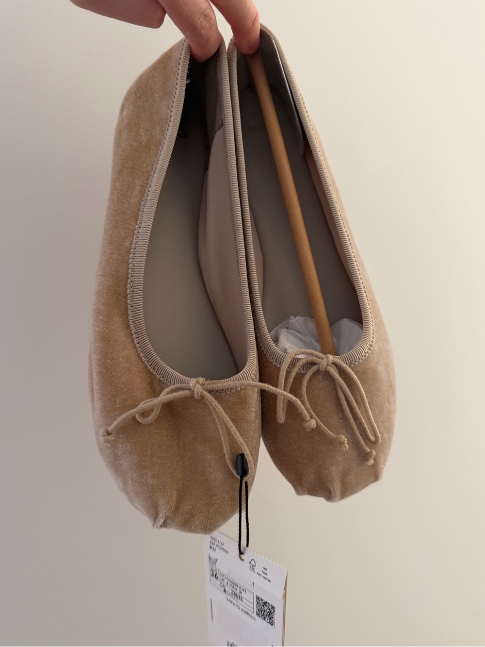Mango Velvet Ballet Flats